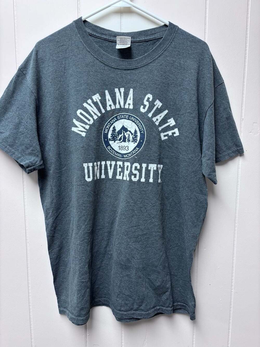 Gildan Ultra Cotton Montana State University Bobcats Graphic T-Shirt Gray L